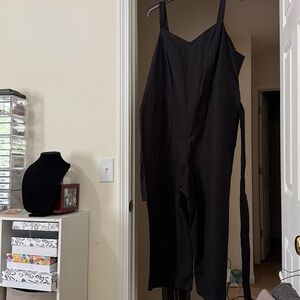 The Limited linen blend Black Women's Jumpsuit - Sleeveless Wide-Leg